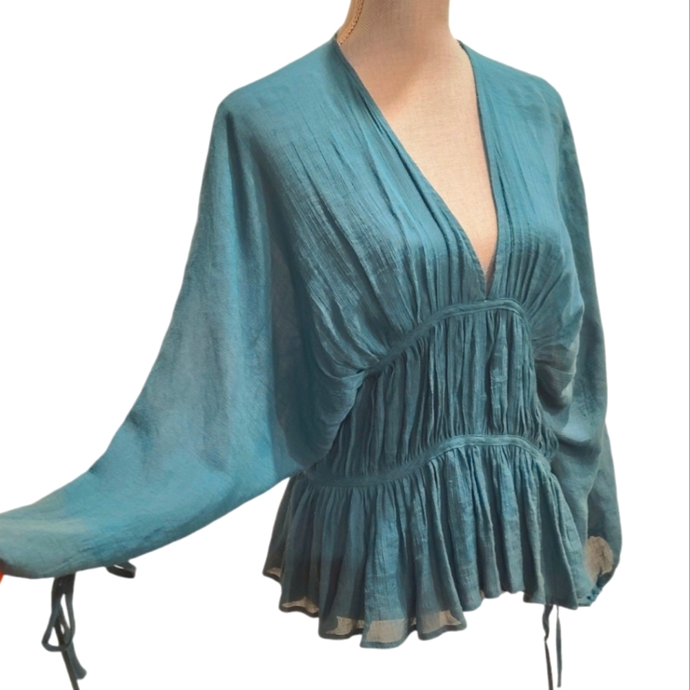 FAVLUX V-neck Blouse Top Size Medium